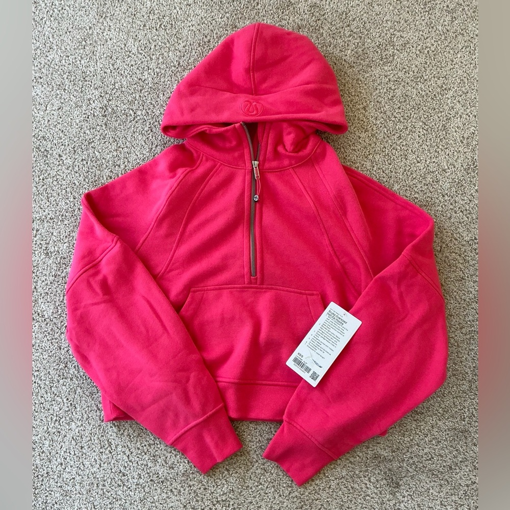 NWT Women’s Lululemon Scuba Oversized Half Zip Hoodie in Glazed Pink, Sz. XS/ S